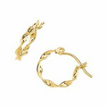 14KY 12 mm Twisted Tube Hoop Earrings